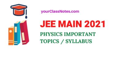JEE Main 2021 Physics Syllabus | List Of Important Topics In Physics